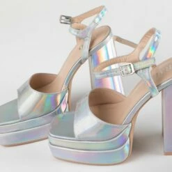 RAID Cassilia Block Heeled Sandals In Silver -Raid London Sales Store Cassilia Silver 5