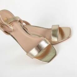 RAID Chantal Block Heels In Gold Metallic -Raid London Sales Store Chantal Gold 5