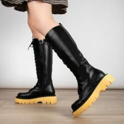 RAID Colira Long Boot In Gum -Raid London Sales Store Colira Black Gum 3