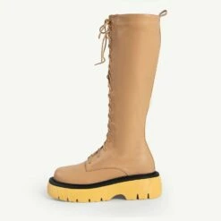 RAID Colira Long Boot In Camel -Raid London Sales Store Colira Black Nude 1