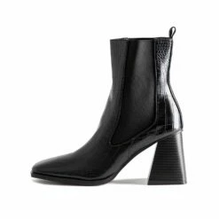 RAID Constant Block Heeled Ankle Boot In Black Croc