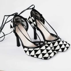 RAID Cornell Heeled Pump In Black/Cream -Raid London Sales Store Cornell Black White 4