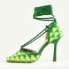 RAID Cornell Heeled Pump In Green/Yellow -Raid London Sales Store Cornell Green Yellow 5