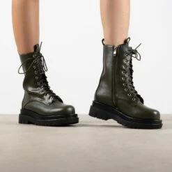 RAID Dahlia Chunky Lace Up Boot In Khaki -Raid London Sales Store Dahlia Khaki 1 027c35c2 3153 4961 b32e e8915f61c7b5