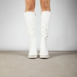 RAID Daleyzaa Long Boot In White Snake -Raid London Sales Store Daleyzaa White 2