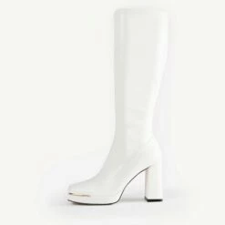 RAID Daleyzaa Long Boot In White Snake -Raid London Sales Store Daleyzaa White 4