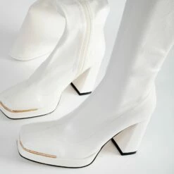 RAID Daleyzaa Long Boot In White Snake -Raid London Sales Store Daleyzaa White 5