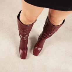 RAID Daniela Long Boot In Burgundy -Raid London Sales Store Daniela Burgundy 3