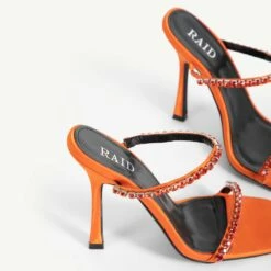 RAID Deena Heeled Mule In Orange -Raid London Sales Store Deena Orange 5