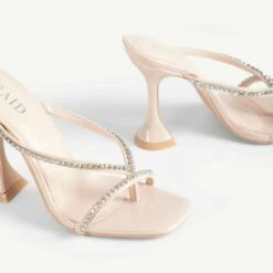 RAID Dellyn Heeled Mule In Nude -Raid London Sales Store Dellyn Nude 5