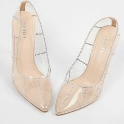 BEBO Demmy Perspex Court Heel In Nude -Raid London Sales Store Demmy Nude 4