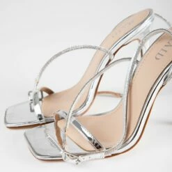 RAID Denisha Heeled Sandal In Silver -Raid London Sales Store Denisha Silver 4