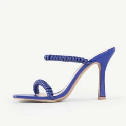 RAID Destined Strappy Heeled Mule In Blue -Raid London Sales Store Destined Blue 4