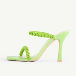RAID Destined Strappy Heeled Mule In Green -Raid London Sales Store Destined Lime Green 4