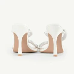 RAID Destined Strappy Heeled Mule In White -Raid London Sales Store Destined White 5