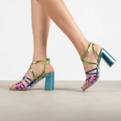 RAID Devika Strappy Sandal In Blue Multi -Raid London Sales Store Devika Blue 1