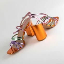 RAID Devika Strappy Sandal In Orange Multi -Raid London Sales Store Devika Orange 4