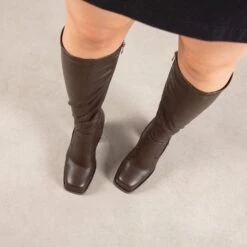 RAID Divina Long Boot In Brown -Raid London Sales Store Divina Brown 2