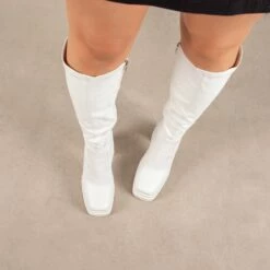RAID Divina Long Boot In White -Raid London Sales Store Divina White 2