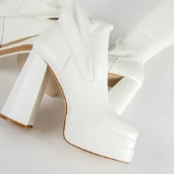RAID Divina Long Boot In White -Raid London Sales Store Divina White 4