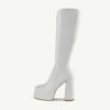 RAID Divina Long Boot In White -Raid London Sales Store Divina White 5
