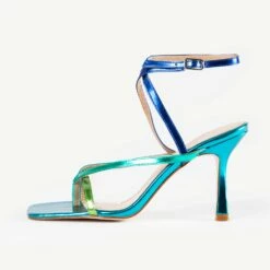 RAID Dorneah Square Toe Post Sandal In Blue Multi -Raid London Sales Store Dorneah BlueMulti 5