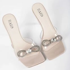 RAID Ediva Heeled Mule In Nude -Raid London Sales Store Ediva Nude 4