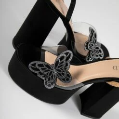 RAID Elizah Platform Butterfly Heel In Black -Raid London Sales Store Elizah Black 4