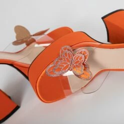 RAID Elizah Platform Butterfly Heel In Orange -Raid London Sales Store Elizah Orange 4