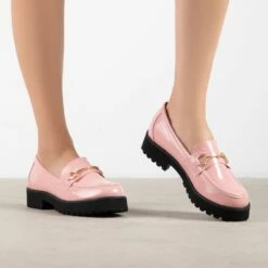 RAID Empire Chunky Shoe In Pink Crinkle -Raid London Sales Store Empire Pink 3