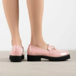 RAID Empire Chunky Shoe In Pink Crinkle -Raid London Sales Store Empire Pink 4