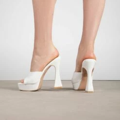 RAID Estee Platform Mule In White -Raid London Sales Store Estee White 3