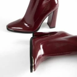 RAID Faith Block Heeled Ankle Boot In Dark Red -Raid London Sales Store Faith Red 5