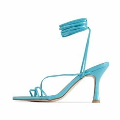 RAID Fane Lace-up Heeled Sandal In Blue Patent -Raid London Sales Store Fane Blue 5 33e9dc77 578c 4f3d b218 58e4284bc221