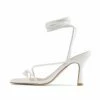 RAID Fane Lace-up Heeled Sandal In White Patent
