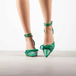 RAID Fawzia Heeled Pump In Green -Raid London Sales Store Fawzia Green 1