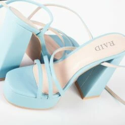 RAID Fia Platform Heel In Blue -Raid London Sales Store Fia Blue 5