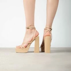 RAID Fia Platform Heel In Nude -Raid London Sales Store Fia Nude 3