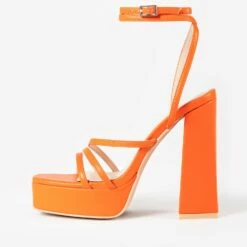 RAID Fia Platform Heel In Orange -Raid London Sales Store Fia Orange 4