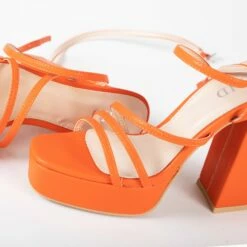 RAID Fia Platform Heel In Orange -Raid London Sales Store Fia Orange 5