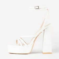 RAID Fia Platform Heel In White -Raid London Sales Store Fia White 4