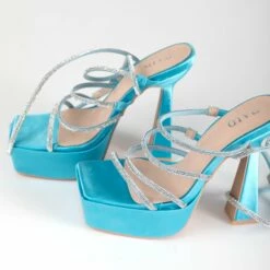 RAID Fiora Platform Heel In Blue -Raid London Sales Store Fiora Blue 4