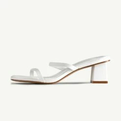 RAID Frieda Block Heeled Mule In White -Raid London Sales Store Frieda White 5