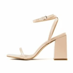 RAID Garry Block Heel Sandal In Nude Patent