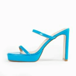 RAID Genica Heeled Mule In Blue -Raid London Sales Store Genica Blue 4