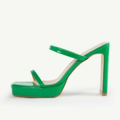 RAID Genica Heeled Mule In Green -Raid London Sales Store Genica Green 4