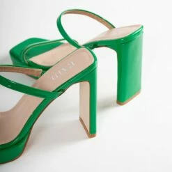 RAID Genica Heeled Mule In Green -Raid London Sales Store Genica Green 5