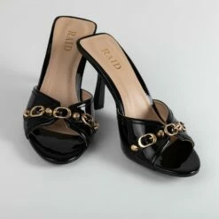 RAID Gloria Heeled Mule In Black -Raid London Sales Store Gloria Black 4