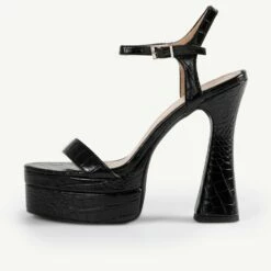 RAID Gracelyn Platform Heel In Black Croc -Raid London Sales Store Gracelyn Black 4