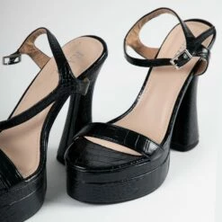 RAID Gracelyn Platform Heel In Black Croc -Raid London Sales Store Gracelyn Black 5